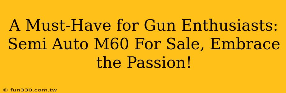 A Must-Have for Gun Enthusiasts: Semi Auto M60 For Sale, Embrace the Passion!