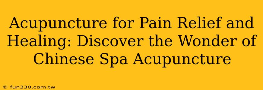 Acupuncture for Pain Relief and Healing: Discover the Wonder of Chinese Spa Acupuncture