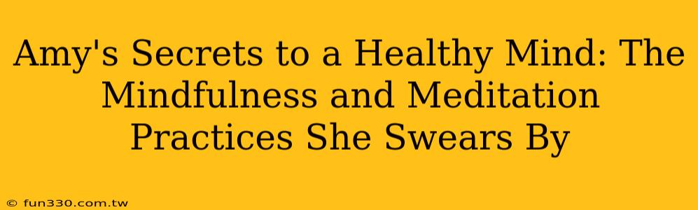 Amy's Secrets to a Healthy Mind: The Mindfulness and Meditation Practices She Swears By