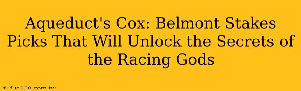 Aqueduct's Cox: Belmont Stakes Picks That Will Unlock the Secrets of the Racing Gods