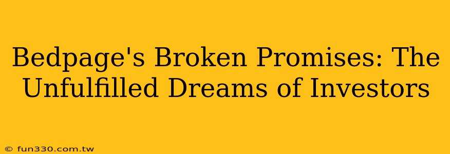 Bedpage's Broken Promises: The Unfulfilled Dreams of Investors