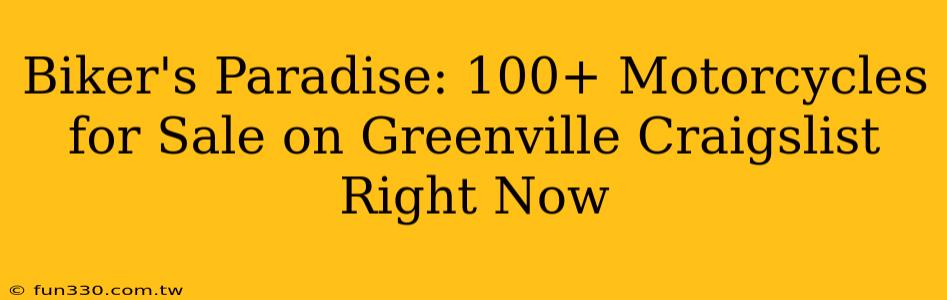 Biker's Paradise: 100+ Motorcycles for Sale on Greenville Craigslist Right Now