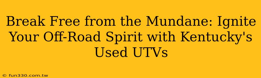 Break Free from the Mundane: Ignite Your Off-Road Spirit with Kentucky's Used UTVs