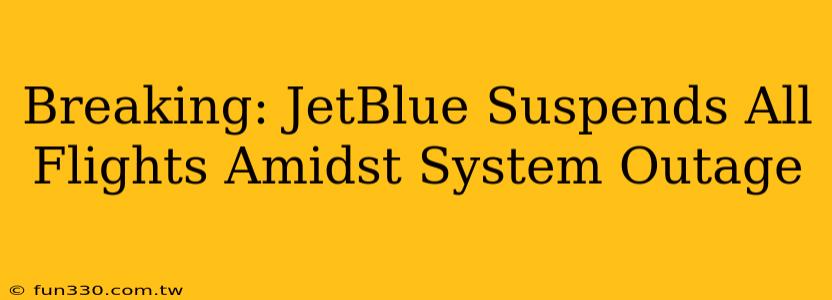 Breaking: JetBlue Suspends All Flights Amidst System Outage