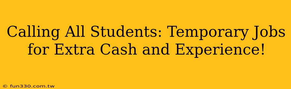 Calling All Students: Temporary Jobs for Extra Cash and Experience!