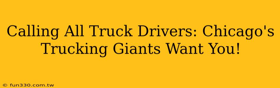 Calling All Truck Drivers: Chicago's Trucking Giants Want You!