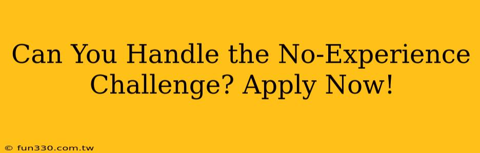 Can You Handle the No-Experience Challenge? Apply Now!