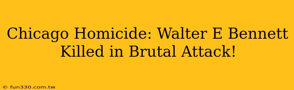 Chicago Homicide: Walter E Bennett Killed in Brutal Attack!