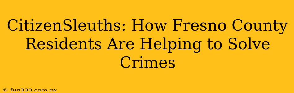 CitizenSleuths: How Fresno County Residents Are Helping to Solve Crimes