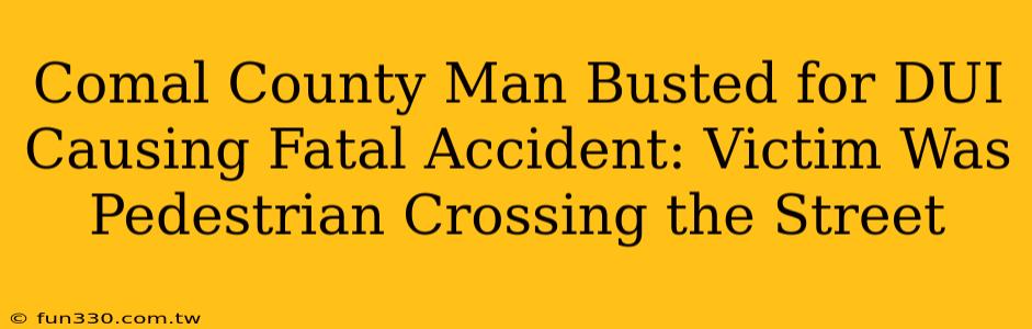 Comal County Man Busted for DUI Causing Fatal Accident: Victim Was Pedestrian Crossing the Street