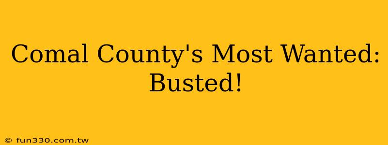 Comal County's Most Wanted: Busted!