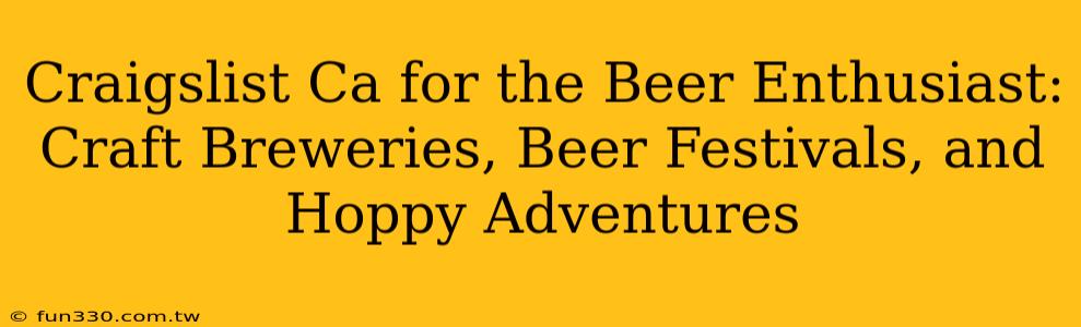 Craigslist Ca for the Beer Enthusiast: Craft Breweries, Beer Festivals, and Hoppy Adventures