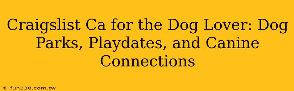 Craigslist Ca for the Dog Lover: Dog Parks, Playdates, and Canine Connections