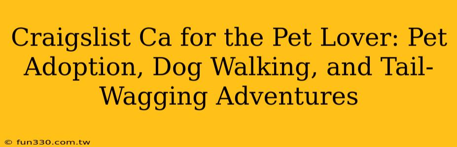 Craigslist Ca for the Pet Lover: Pet Adoption, Dog Walking, and Tail-Wagging Adventures