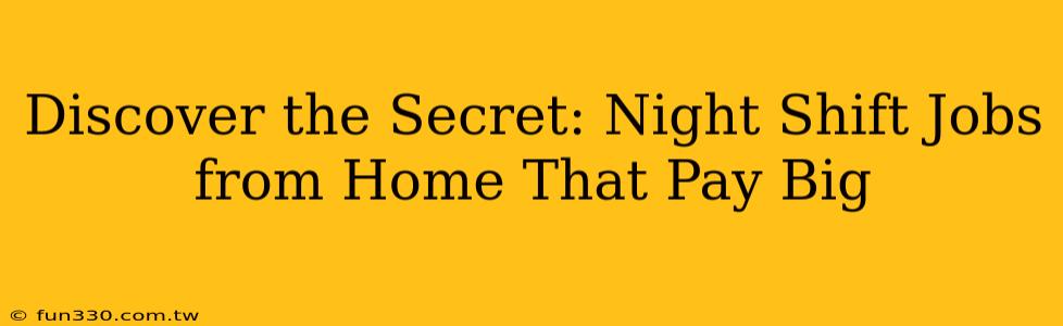 Discover the Secret: Night Shift Jobs from Home That Pay Big