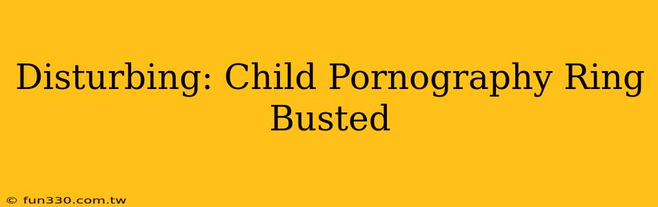 Disturbing: Child Pornography Ring Busted