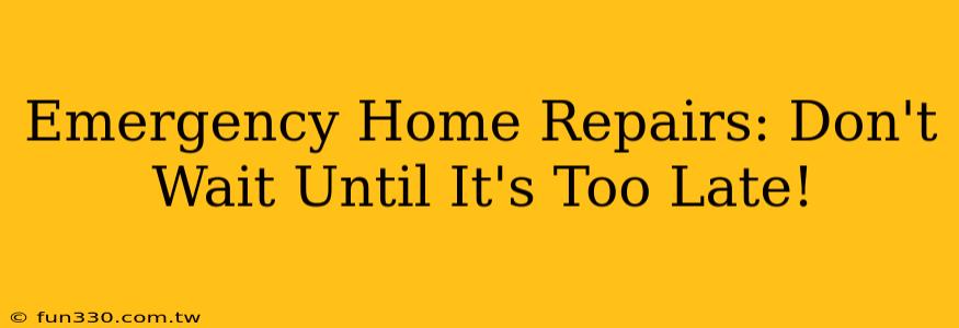 Emergency Home Repairs: Don't Wait Until It's Too Late!