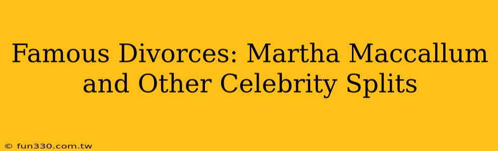 Famous Divorces: Martha Maccallum and Other Celebrity Splits