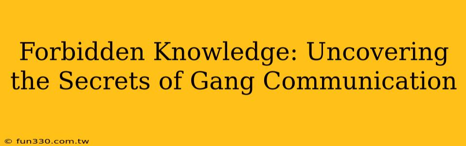 Forbidden Knowledge: Uncovering the Secrets of Gang Communication