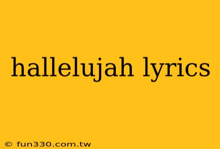 hallelujah lyrics