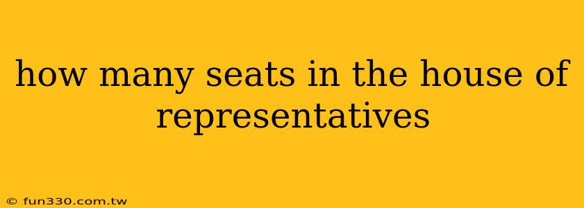 how many seats in the house of representatives