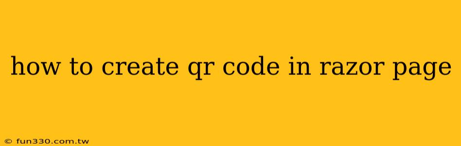 how to create qr code in razor page