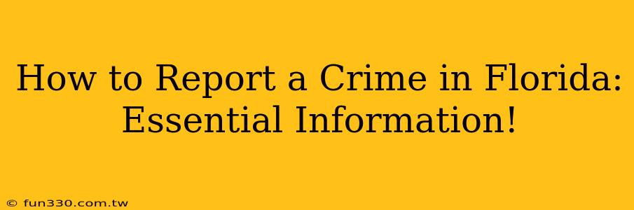 How to Report a Crime in Florida: Essential Information!