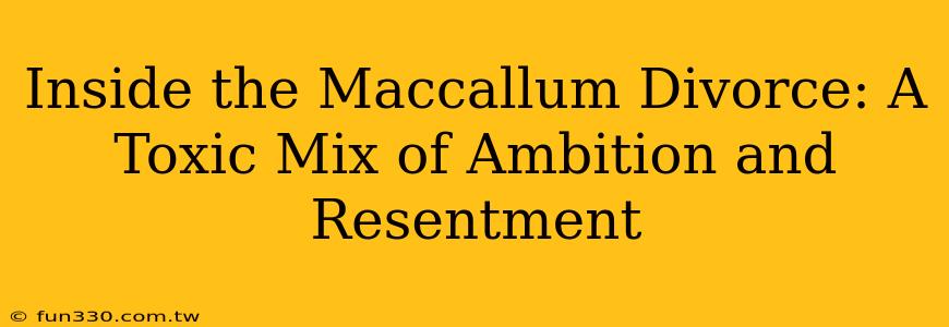 Inside the Maccallum Divorce: A Toxic Mix of Ambition and Resentment