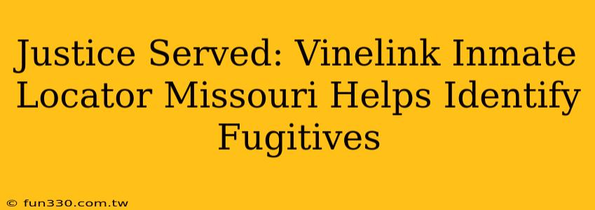 Justice Served: Vinelink Inmate Locator Missouri Helps Identify Fugitives