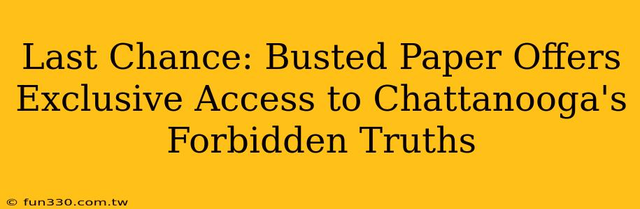 Last Chance: Busted Paper Offers Exclusive Access to Chattanooga's Forbidden Truths