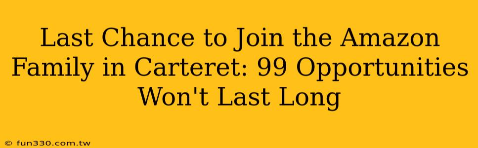 Last Chance to Join the Amazon Family in Carteret: 99 Opportunities Won't Last Long