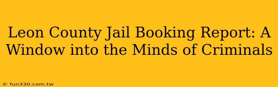 Leon County Jail Booking Report: A Window into the Minds of Criminals