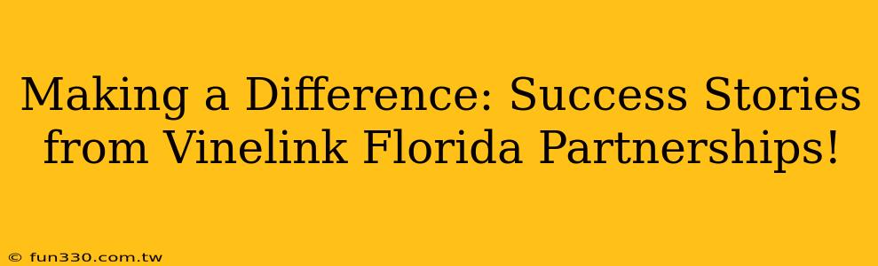 Making a Difference: Success Stories from Vinelink Florida Partnerships!