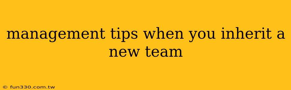 management tips when you inherit a new team