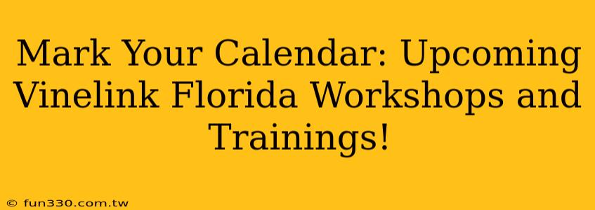 Mark Your Calendar: Upcoming Vinelink Florida Workshops and Trainings!