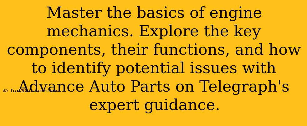 Master the basics of engine mechanics. Explore the key components, their functions, and how to identify potential issues with Advance Auto Parts on Telegraph's expert guidance.