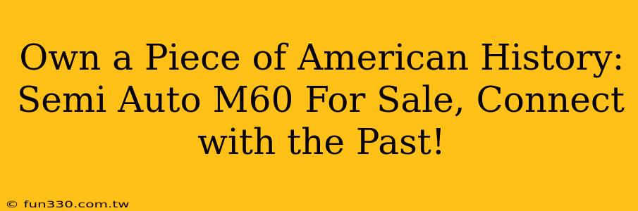 Own a Piece of American History: Semi Auto M60 For Sale, Connect with the Past!