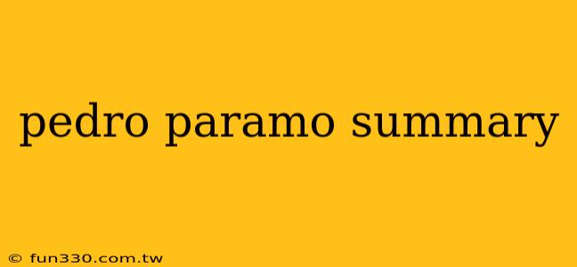 pedro paramo summary