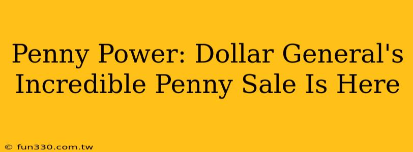 Penny Power: Dollar General's Incredible Penny Sale Is Here