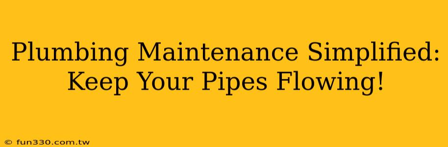 Plumbing Maintenance Simplified: Keep Your Pipes Flowing!