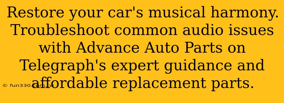 Restore your car's musical harmony. Troubleshoot common audio issues with Advance Auto Parts on Telegraph's expert guidance and affordable replacement parts.