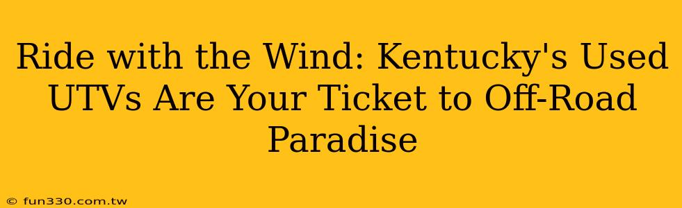 Ride with the Wind: Kentucky's Used UTVs Are Your Ticket to Off-Road Paradise