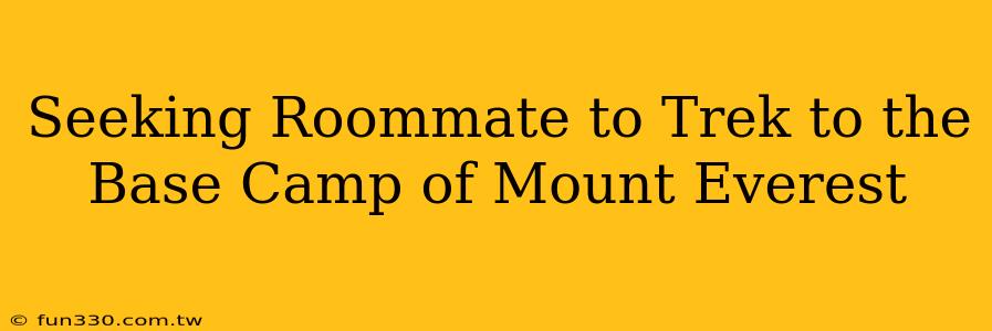 Seeking Roommate to Trek to the Base Camp of Mount Everest