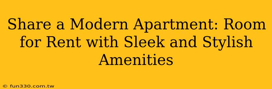 Share a Modern Apartment: Room for Rent with Sleek and Stylish Amenities