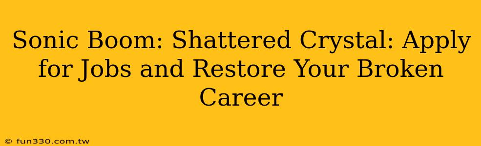 Sonic Boom: Shattered Crystal: Apply for Jobs and Restore Your Broken Career