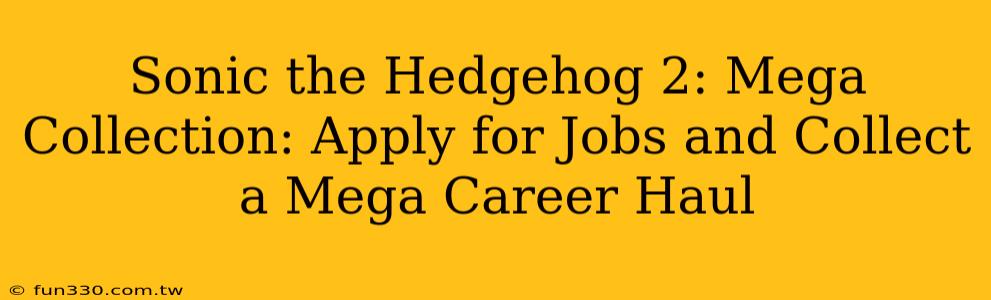 Sonic the Hedgehog 2: Mega Collection: Apply for Jobs and Collect a Mega Career Haul