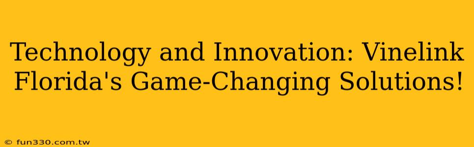 Technology and Innovation: Vinelink Florida's Game-Changing Solutions!