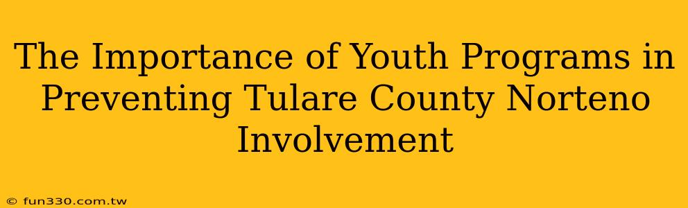 The Importance of Youth Programs in Preventing Tulare County Norteno Involvement