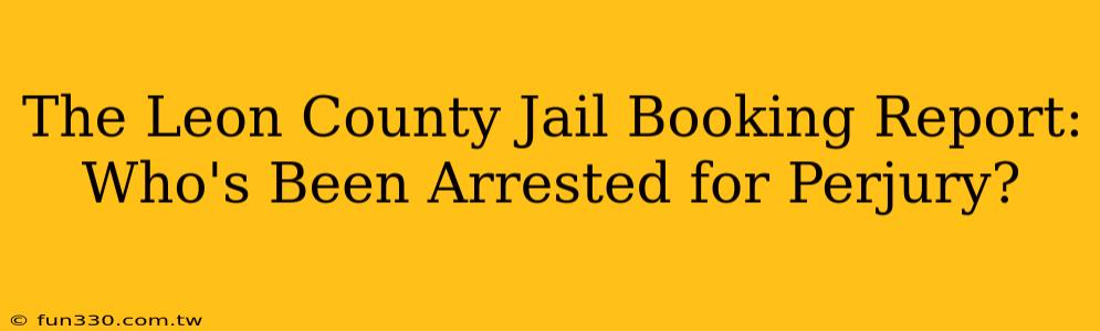 The Leon County Jail Booking Report: Who's Been Arrested for Perjury?