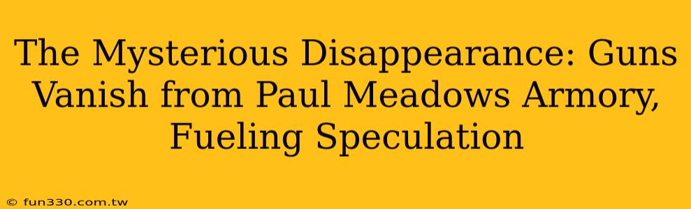 The Mysterious Disappearance: Guns Vanish from Paul Meadows Armory, Fueling Speculation